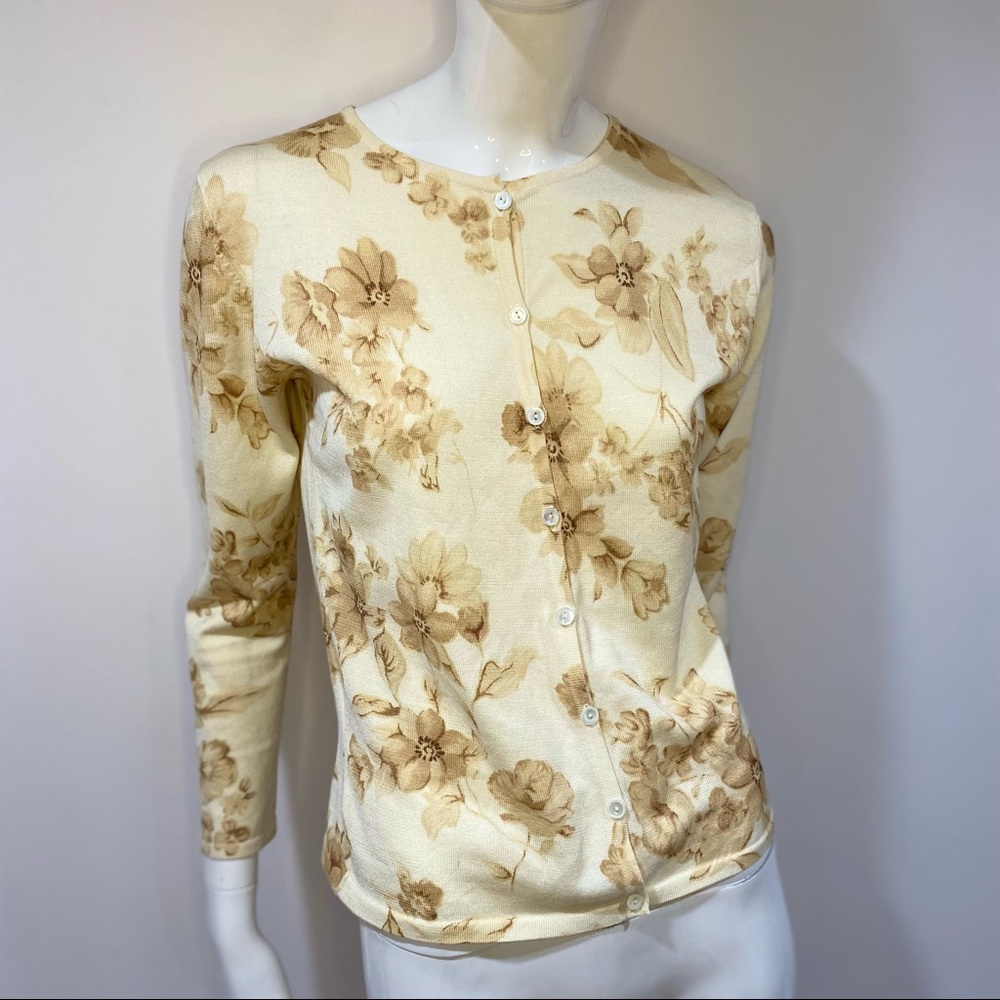 Long sleeve button up flower blouse